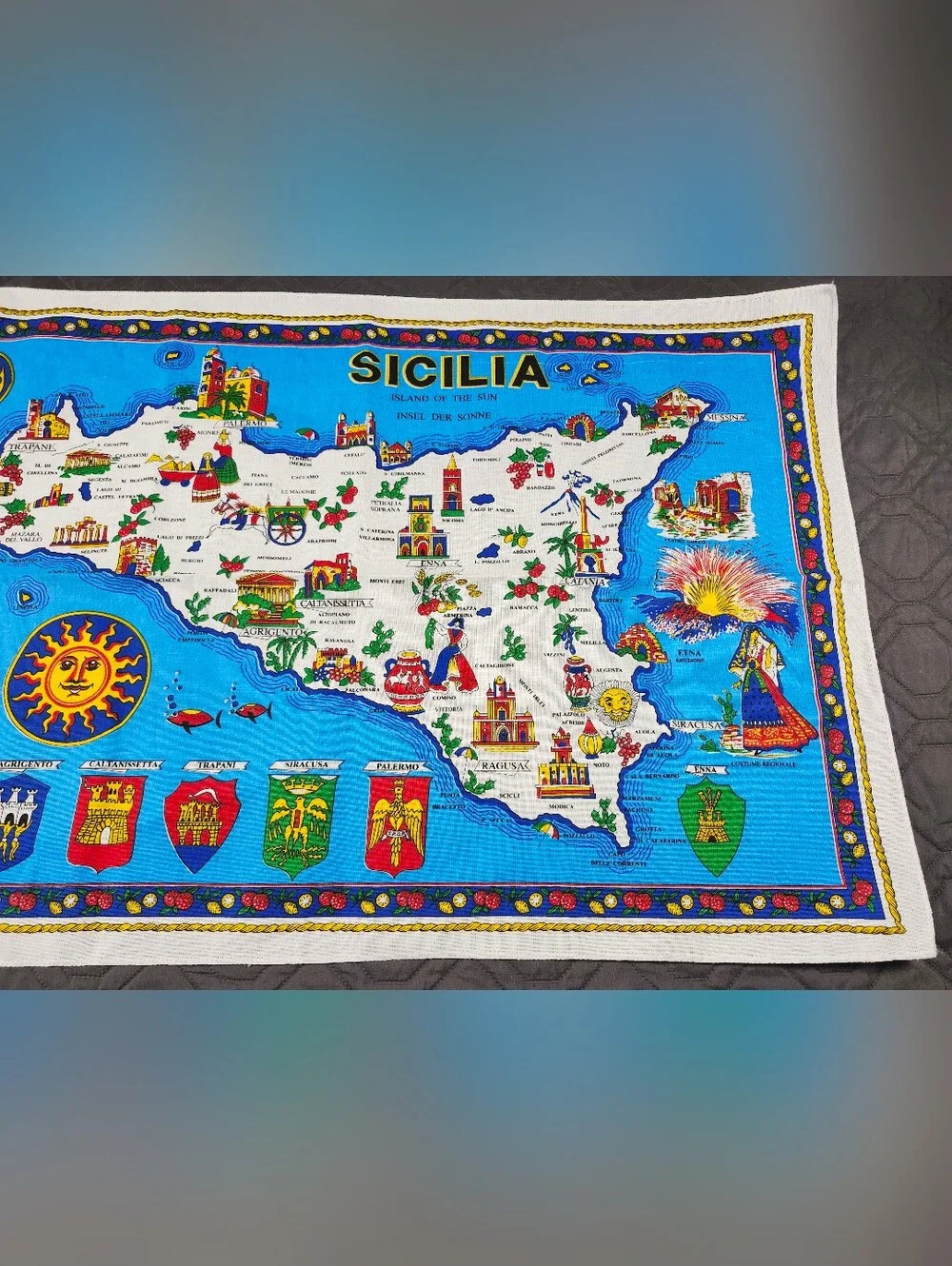Sicilia cotton tea towel souvenir 100% cotone (cotton)